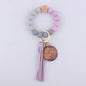 MAMA Tag Silicone Bead Wristlet Keychain with Tassel Charm 7
