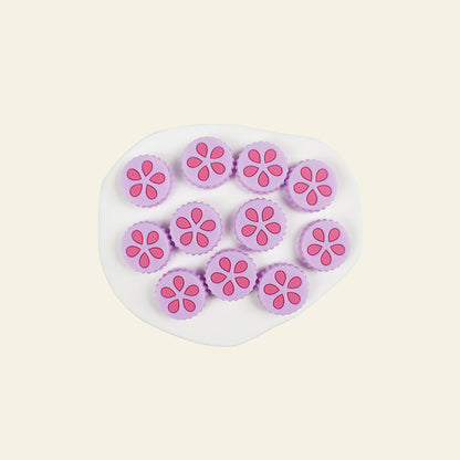Silicone Focal Beads Petal Round Cookie Cutout Center 13
