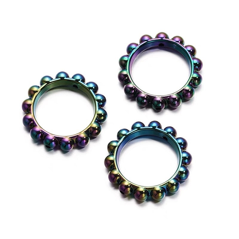 10Pcs 42mm Balsam Pear Ring Lace Acrylic Beads UV Scratch Resistant 7