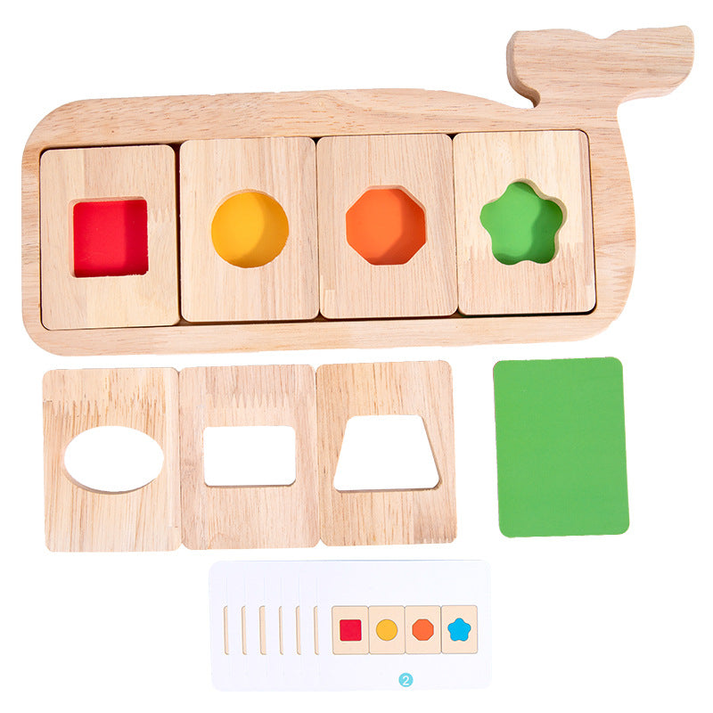 Wooden Whale Shape Sorter Montessori Toys for Toddlers