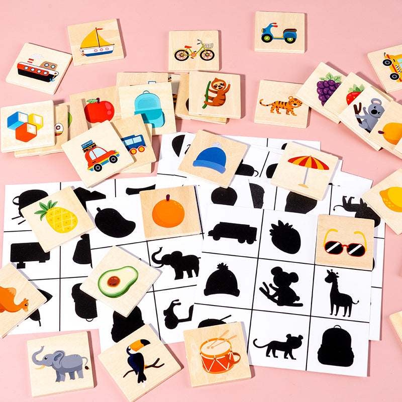 Wooden Shadow Matching Puzzle Montessori Toys for Toddlers 2
