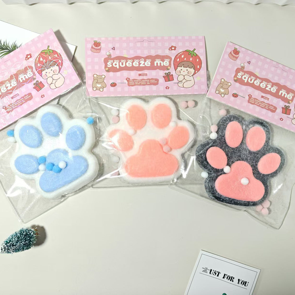 Plush Oversized Cat Paw Squishy Toy Soft Sensory Stress Ball 2 Pack 15