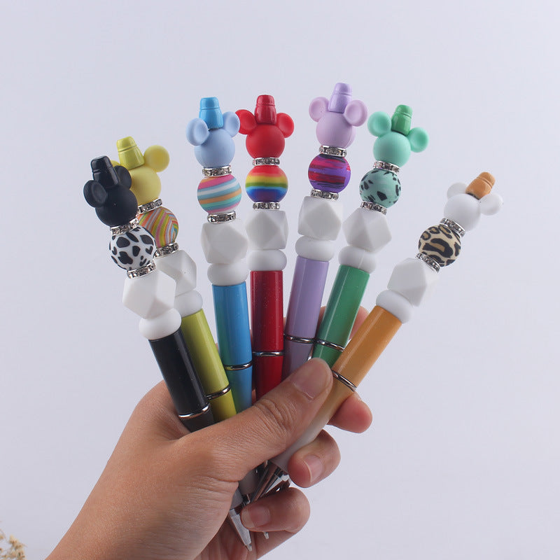 Cartoon Animals Silicone Beaded Pens Ballpoint Handmade Novelty Gift 2