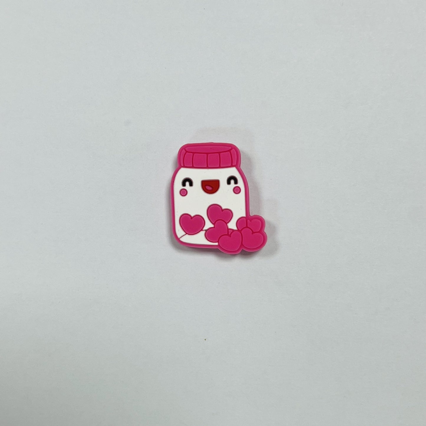 20Pcs Silicone Focal Beads Cartoon Heart Shaped Bottle Design 9