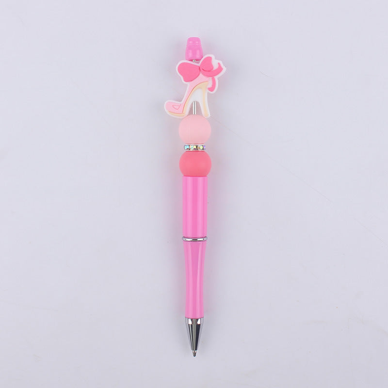 Pink Heart Silicone Beaded Pens Handmade Novelty Office School Gift 11