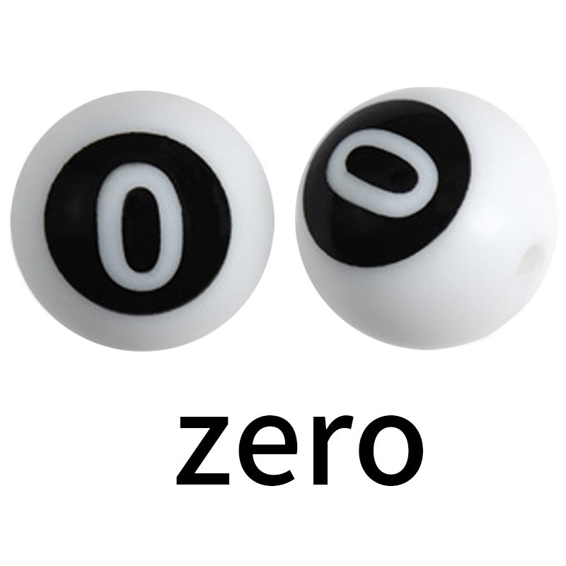 50pcs 15mm Silicone Number Beads Printed Design 6