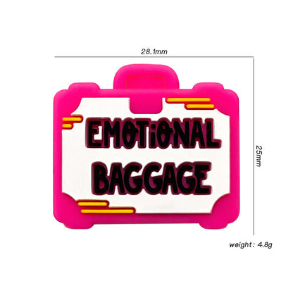20pcs Silicone Focal Beads Luggage Compartment Emotional Baggage Text 2