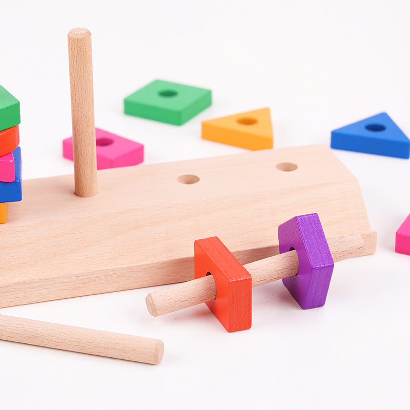 Wooden Geometric Matching Montessori Toys Sorting Toy for Toddlers 3