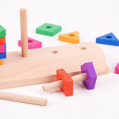 Wooden Geometric Matching Montessori Toys Sorting Toy for Toddlers 3