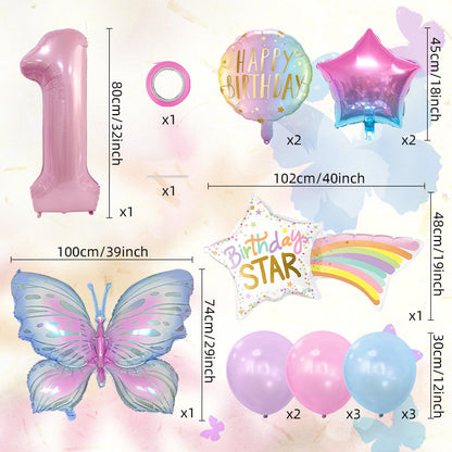 Butterfly Meteor Foil Balloon Set Holiday Party Decoration 3