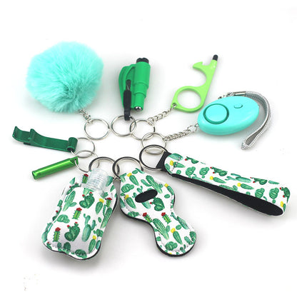 Outdoor Self Defense Alarm Whistle Pompom Keychain 10 Pack 9