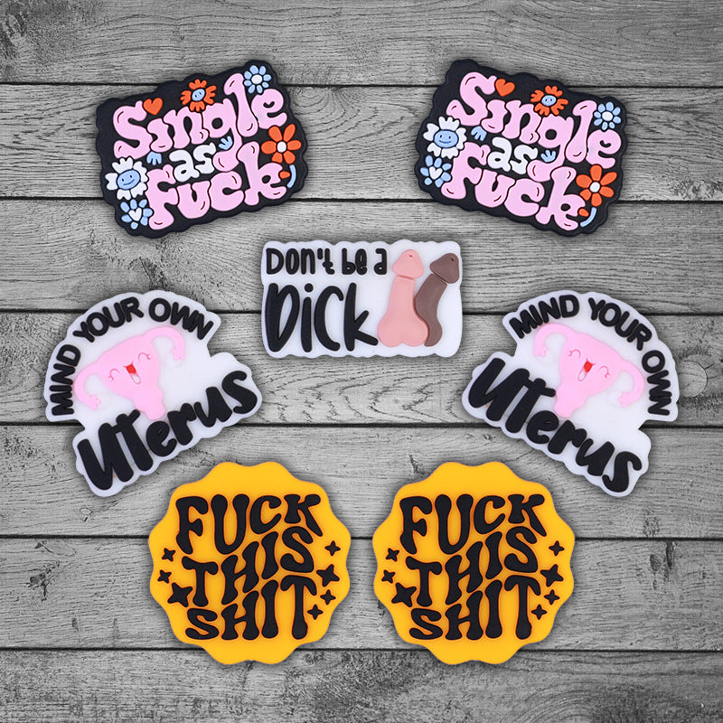 20pcs Silicone Focal Beads Funny Magic Mirror with Words 2