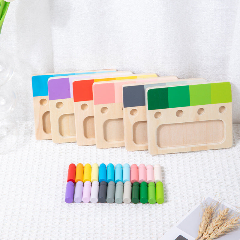 Wooden Color Palette Montessori Toys Color Discrimination 4