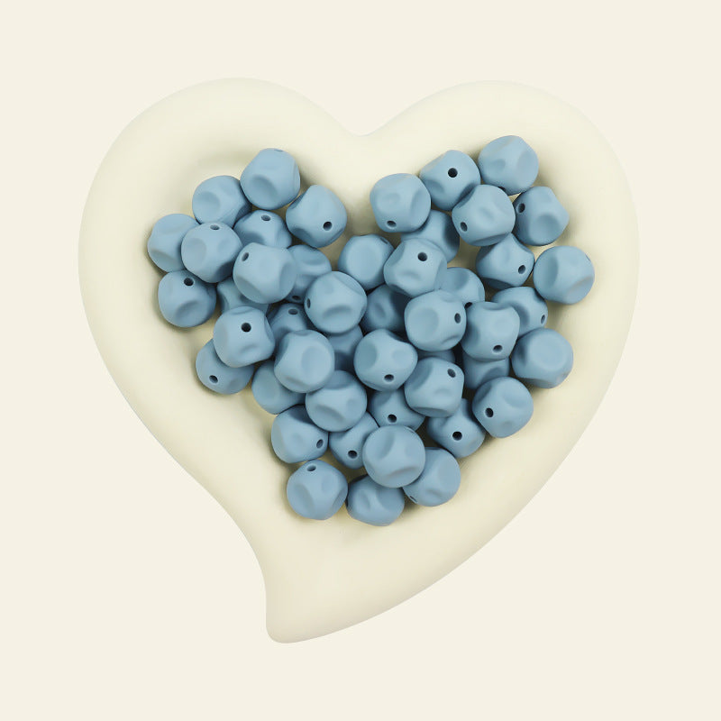 50pcs 15mm Irregular Silicone Beads Solid Color 10
