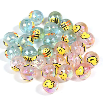 10pcs 16mm Bee Duck Acrylic Beads Transparent DIY Bracelet Making 2