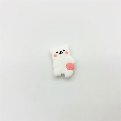20pcs Silicone Focal Beads Backpack Bear With Heart Pouch 13