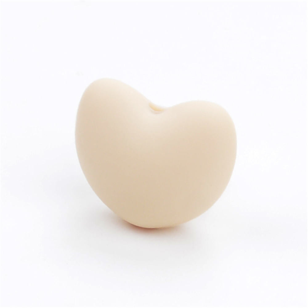 20pcs Silicone Focal Beads Heart Shaped Smooth Surface 16