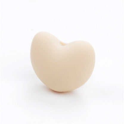20pcs Silicone Focal Beads Heart Shaped Smooth Surface 16