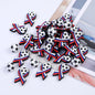 20pcs Silicone Focal Beads Football Bow With Soccer Ball Detail