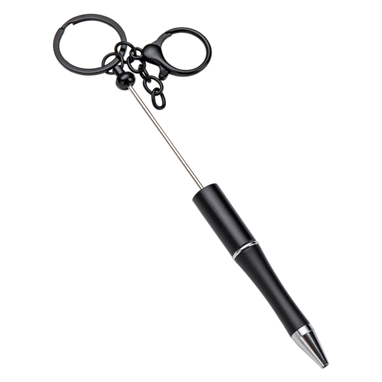 DIY Portable Keychain Beadable Ballpoint Pen Metal Plastic 21.5cm 5