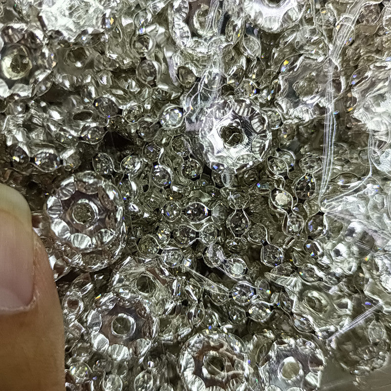 50pcs 12mm Rhinestone Wavy Spacer Beads DIY Jewelry Making 12