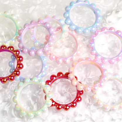 10Pcs 42mm Balsam Pear Ring Lace Acrylic Beads UV Scratch Resistant 2