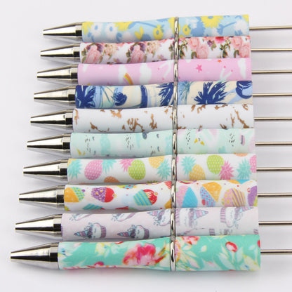 Printed Pattern Beadable Ballpoint Pens DIY Craft Supplies 4