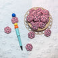 20pcs Silicone Focal Beads Peony Flower with Black Center Detail 8