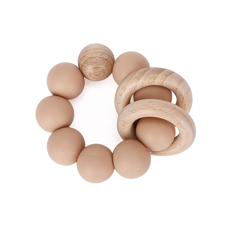 Wooden Beech Teething Ring Baby Teether Toy for 6 Months and Up 6