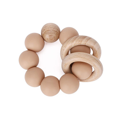 Wooden Beech Teething Ring Baby Teether Toy for 6 Months and Up 6
