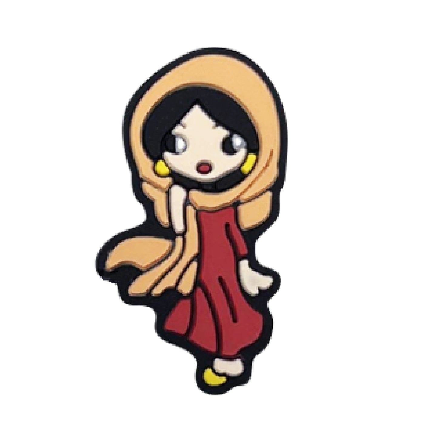 Silicone Focal Beads Cartoon Princess Sitting Pose 8