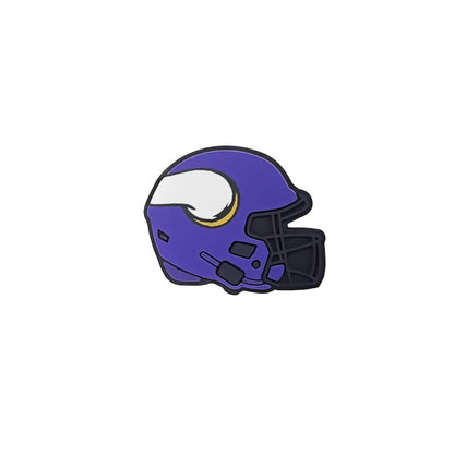 20pcs Silicone Focal Beads Football Helmet Printed Design 23