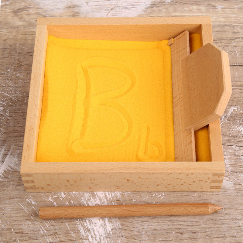 Wooden Sandbox Montessori Toy for Kids 18 x 18 x 4cm 6