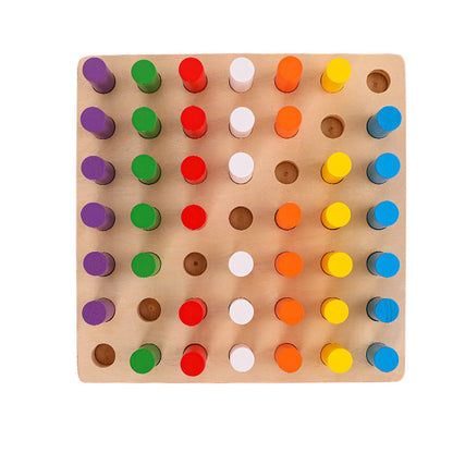 Wooden Montessori Toys Color Cognition Sorting Board 21x21x1.5cm