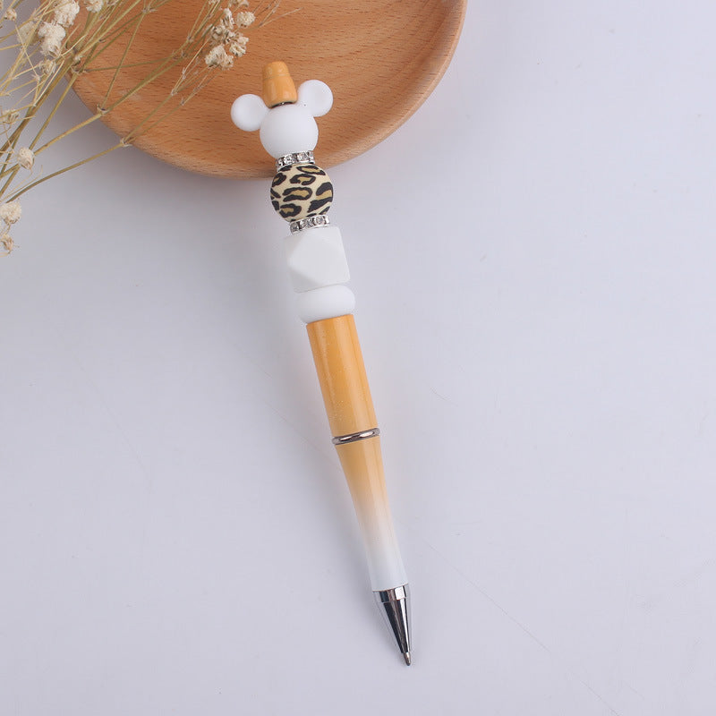 Cartoon Animals Silicone Beaded Pens Ballpoint Handmade Novelty Gift 6