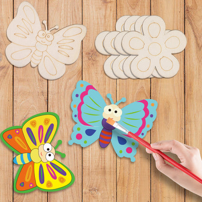 Wooden DIY Butterfly Crafts Montessori Toys for Kids 9 Piece Set 3