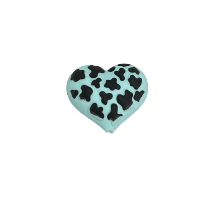 20Pcs Silicone 3D Focal Beads Love Leopard Heart Pattern 9