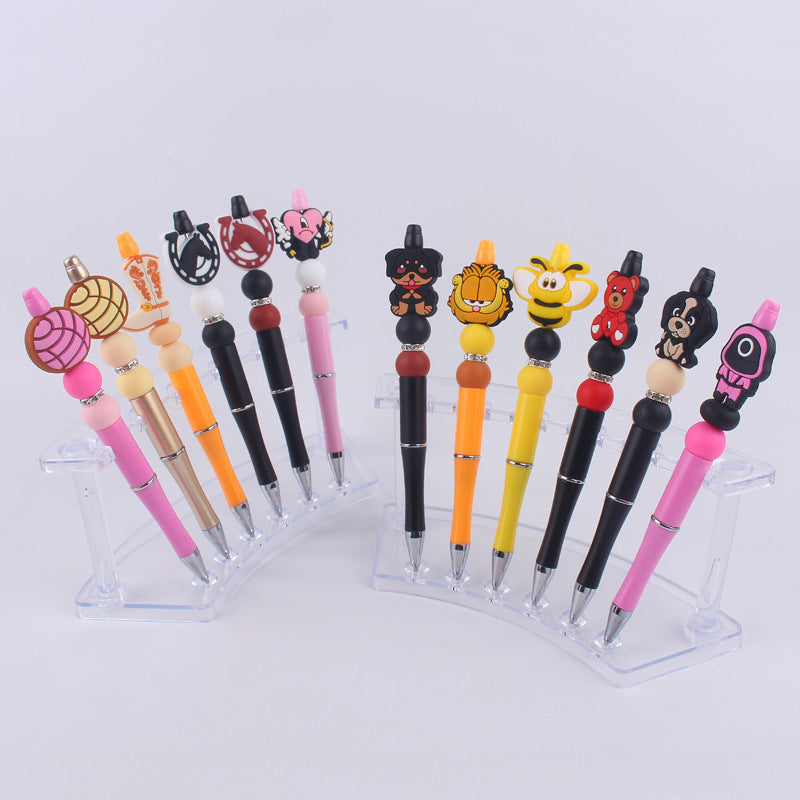 Animal Bee Dog Silicone Beaded Pens Handmade Novelty Pen Gift 2