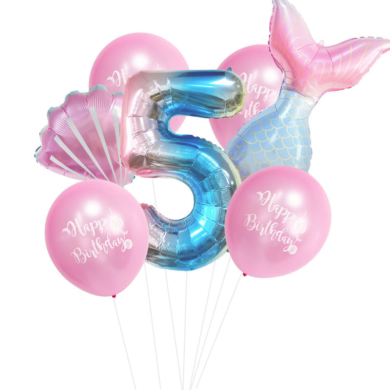 Mermaid Foil Balloon Set Birthday Party Decoration 18