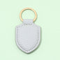 Leather Shield Keychain Classic Design with Metal Ring 8