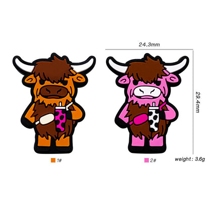 20Pcs Silicone Focal Beads Bison Bull Holding Coffee Cup 2