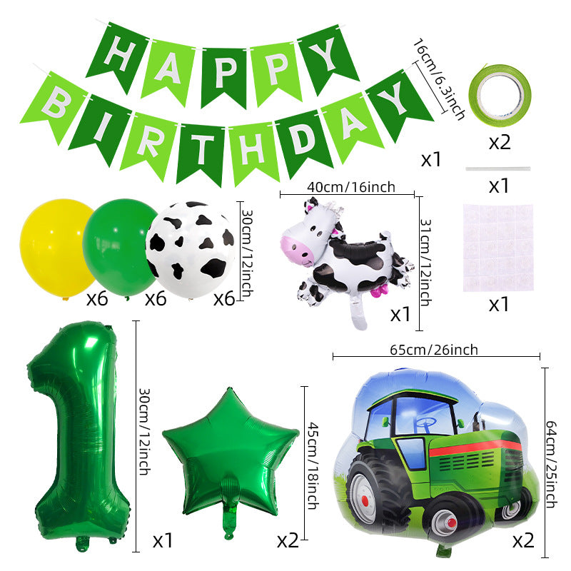 Cow Farm Foil Balloon Set Birthday Party Decoration 4