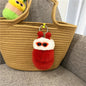 Caterpillar Pom Pom Plush Keychain Cute Furry Charm Accessory 8
