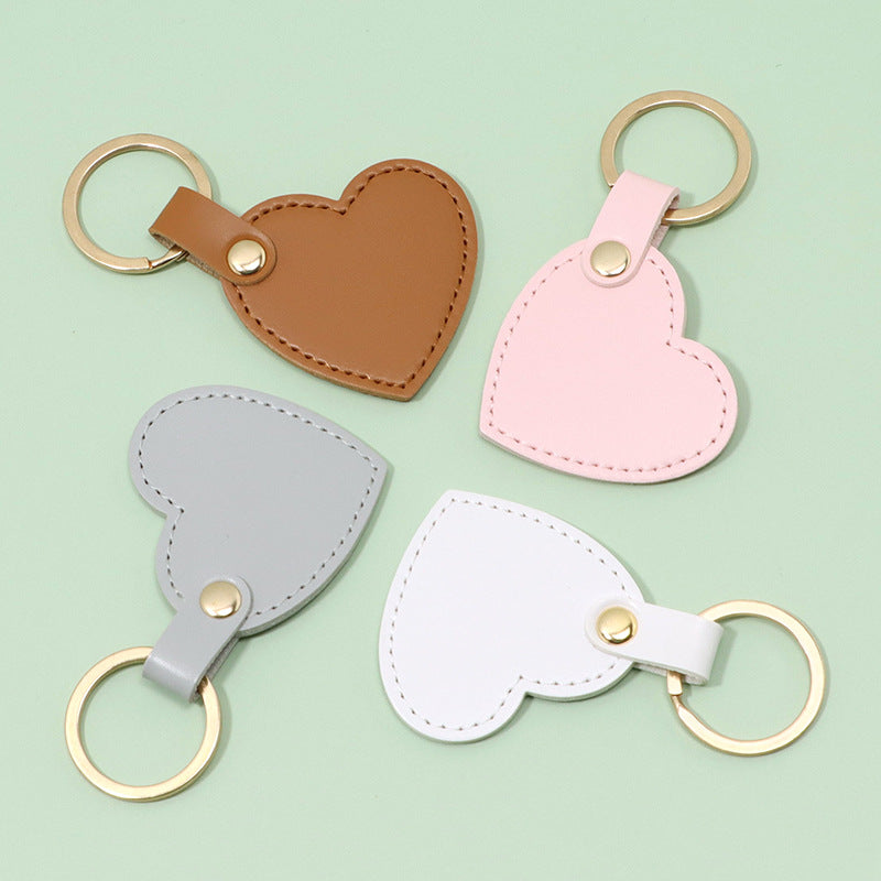 Heart Shaped Leather Keychain Classic Style