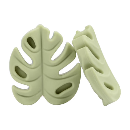 20pcs Silicone Focal Beads Leaf Shape Cutout Design 9