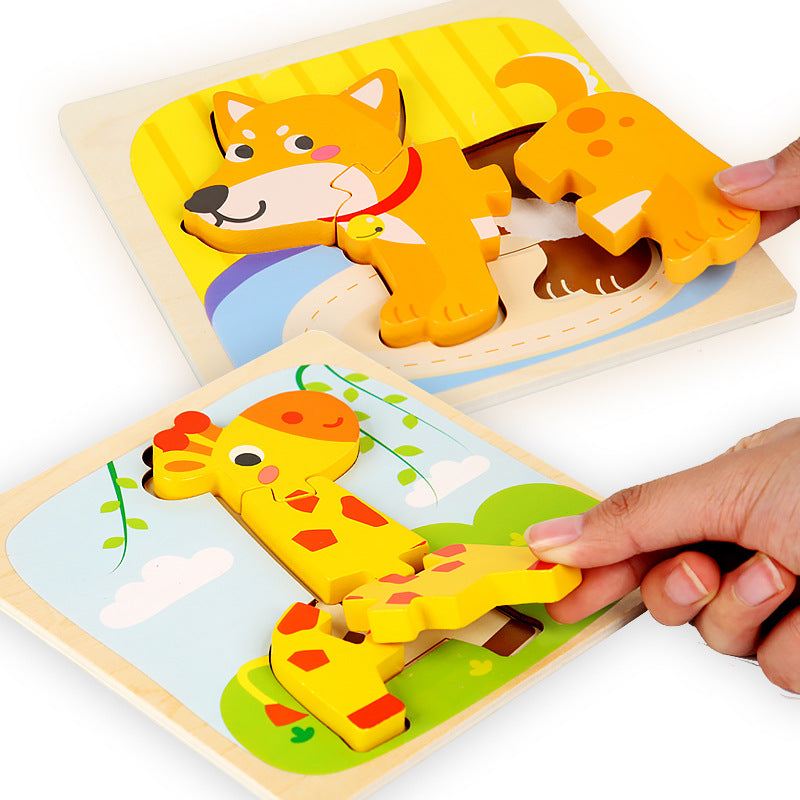 Wooden 3D Animal Puzzle Educational Toy for Kids 15cm 2