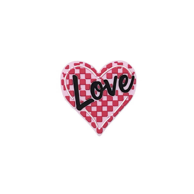 20Pcs Silicone Focal Beads Love Valentine S Day Roses Heart Design 10
