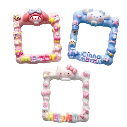 10Pcs Cute Photo Frame Acrylic Beads Bright Sanrio DIY Craft 5