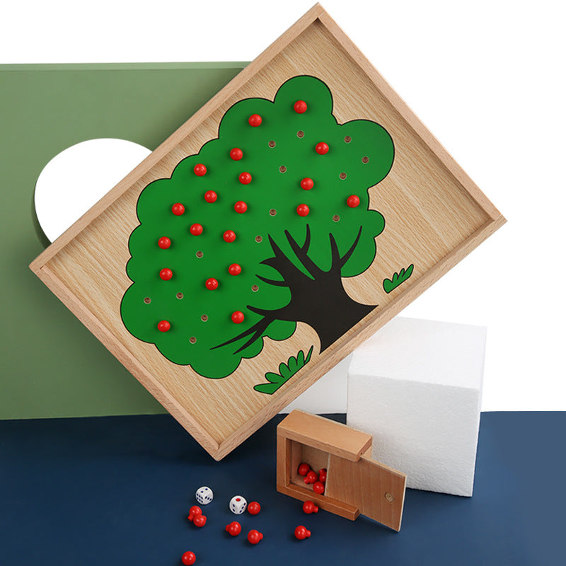 Wooden Apple Tree Montessori Toys Educational Toy for Kids 3