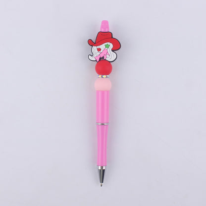 Pink Heart Silicone Beaded Pens Handmade Novelty Office School Gift 17